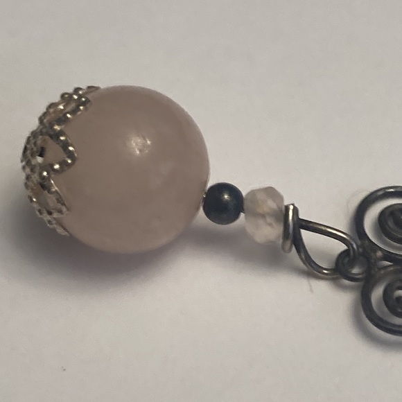 Light Pale Pink Scroll Earrings - Picture 10 of 14